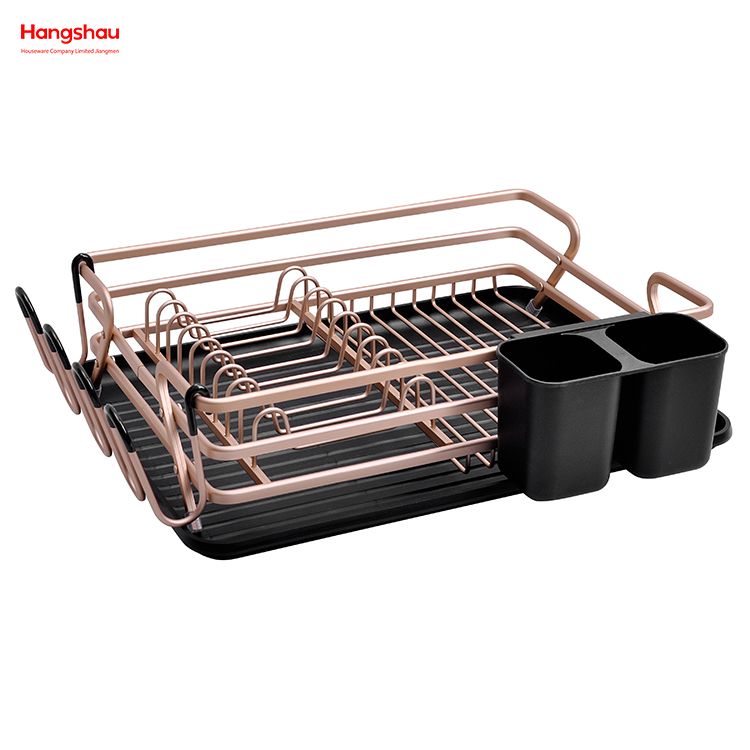  Estante para platos de plástico y secado de metal y aluminio, estante para platos de aleación sobre fregadero, organizador, soporte de cocina, estante para platos, estante para platos para encimera, portavasos 