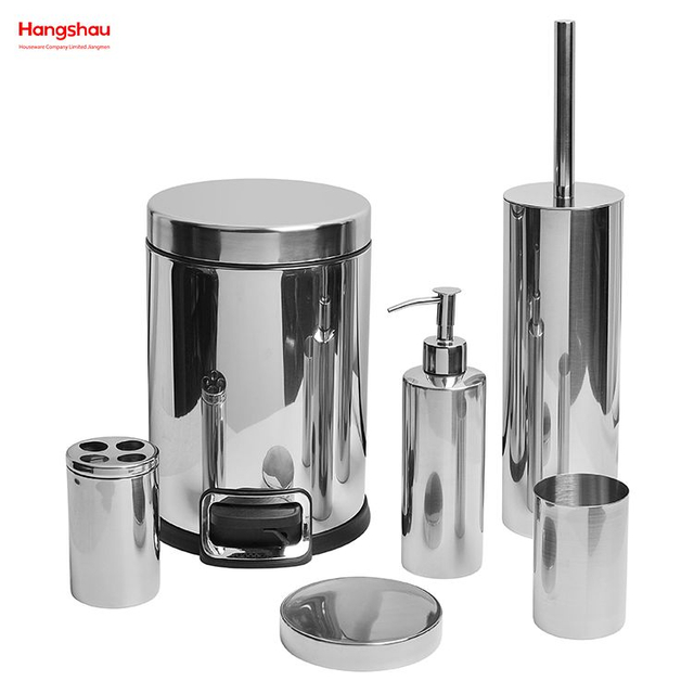 Espejo pulido Accesorios de baño Juego de lujo Dispensador de jabón familiar de lujo Soporte para cepillo de dientes Vaso Jabonera Soporte para cepillo de baño Cerámica 