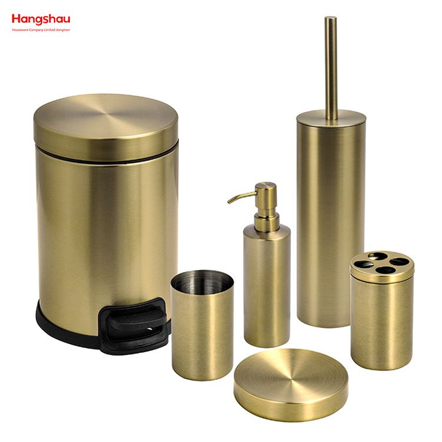Dispensador de jabón familiar de lujo con pulverización de laca cepillada y dorada, soporte para cepillo de dientes, jabonera, soporte para cepillo de baño, accesorios de baño de cerámica, conjunto de lujo