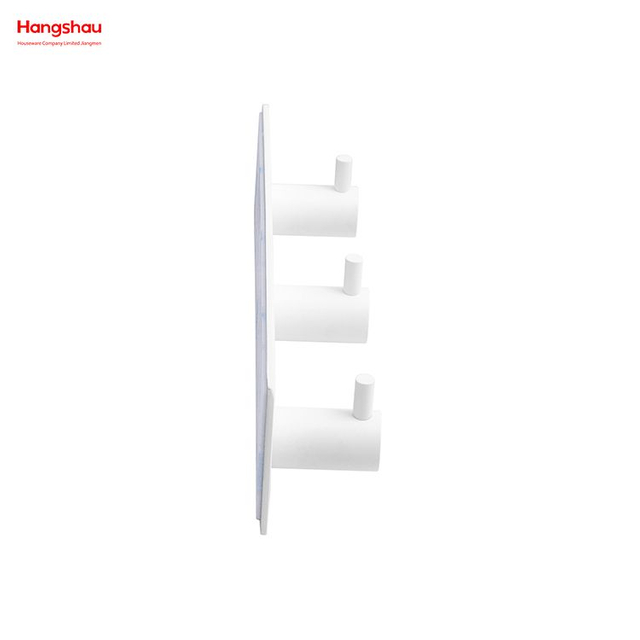 Ganchos de metal para pared de baño, tres ganchos, gancho adhesivo de acero inoxidable, gancho adhesivo para colgar en la pared con cinta adhesiva doble 