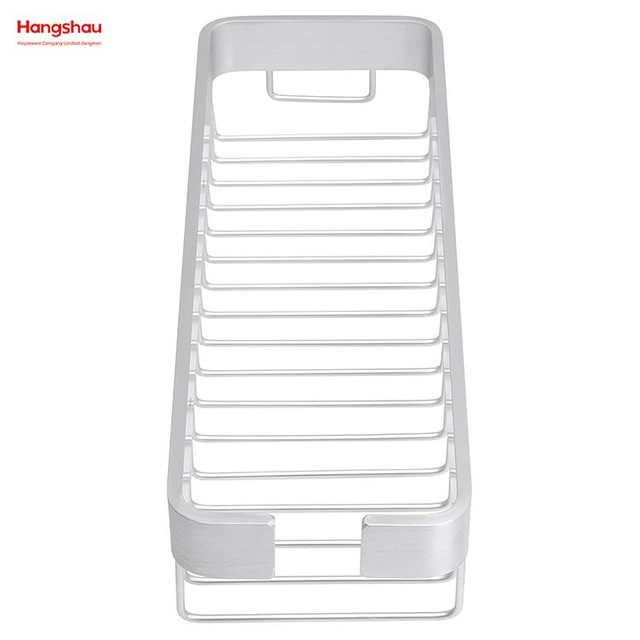 Estante de esquina para baño de aluminio con forma Rectangular de Metal, carrito de ducha, estante de almacenamiento para baño, estante de pared, soporte montado